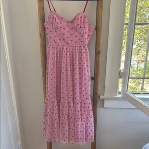 Pink Betsey Johnson Dress with Heart Accents